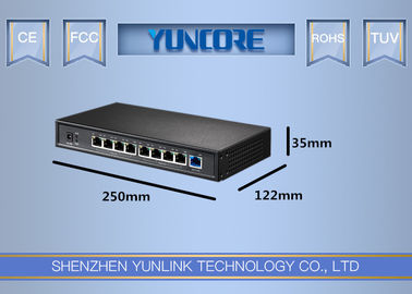 Cina 8-Port PoE Switch IEEE 802.3af / lebih cepat pada port uplink standar + 1 * 10 / 100M pemasok